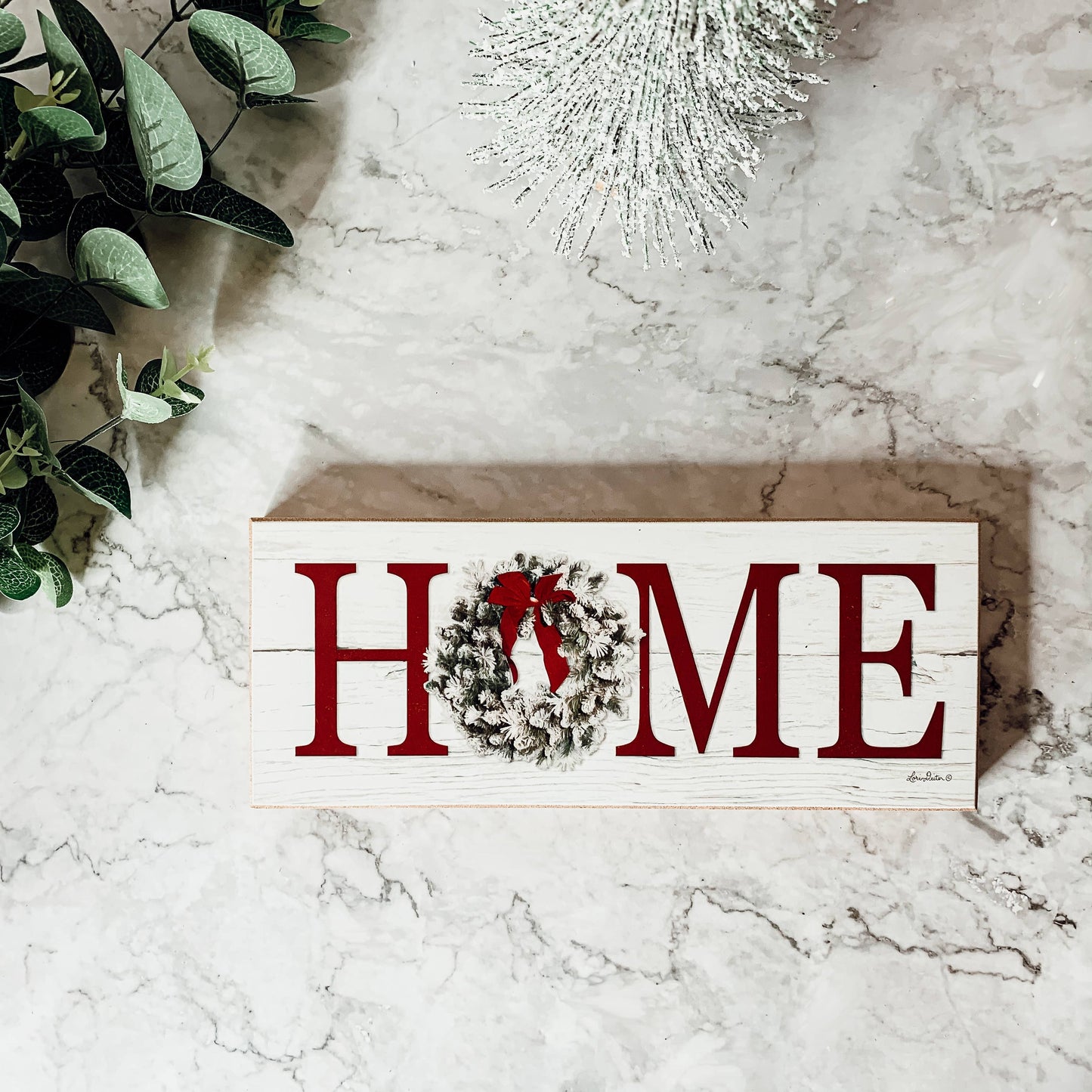 Christmas Wreath Wood Sign