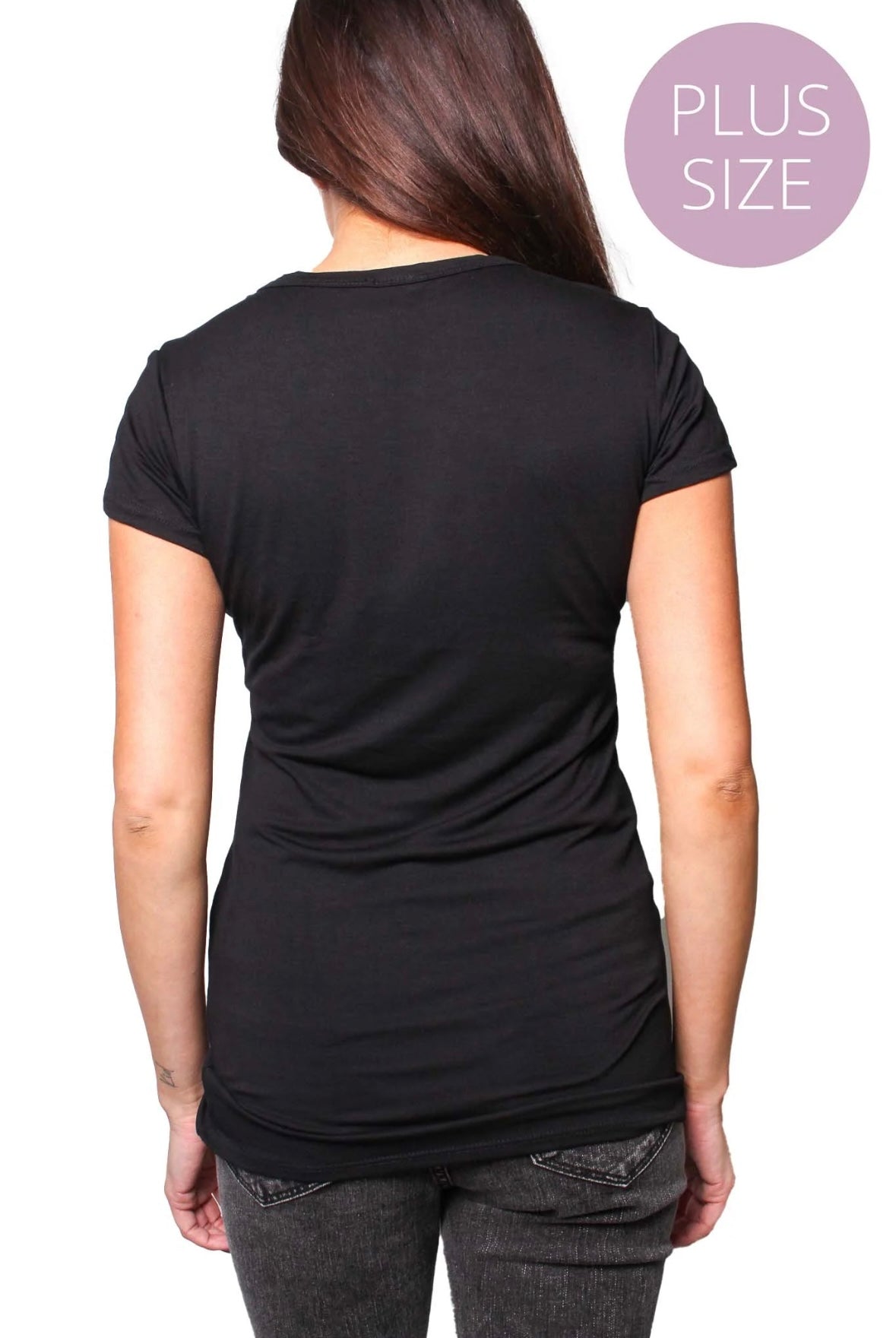 Black Basic Round Neck Top