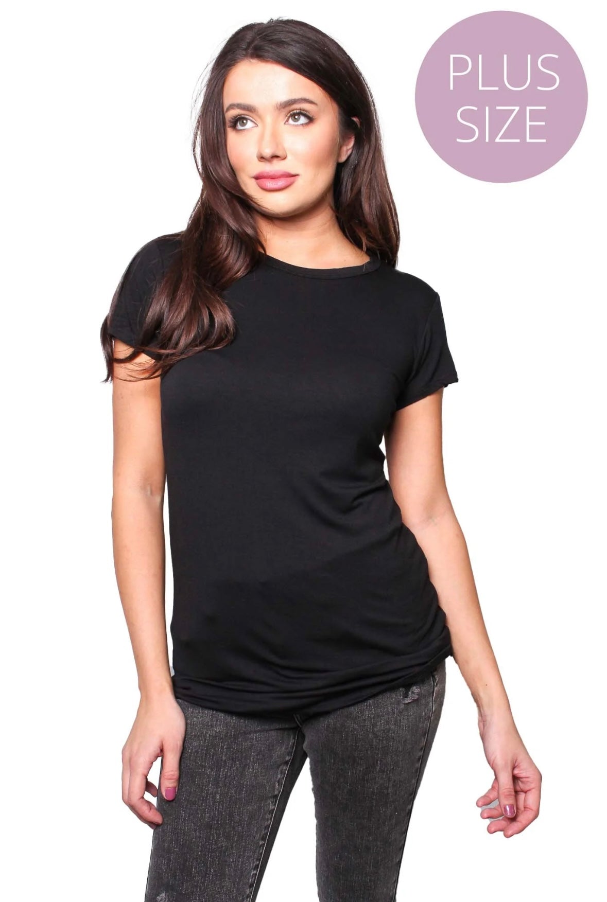 Black Basic Round Neck Top