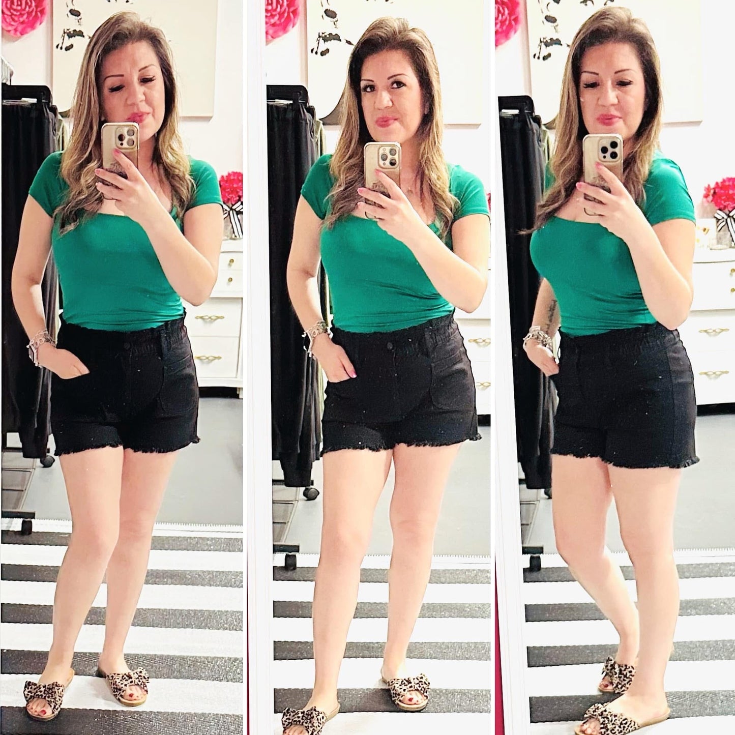 Haley High Rise Denim Shorts