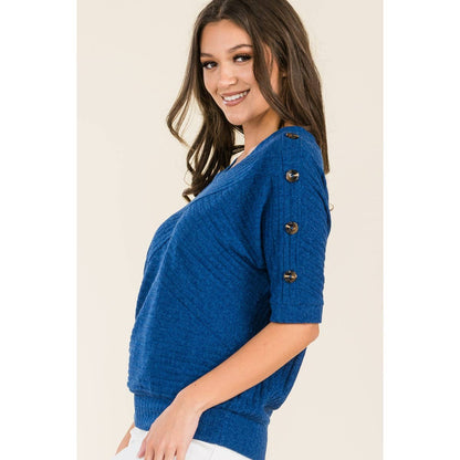 Veronica V-Neck Dolman Sweater in Peacock