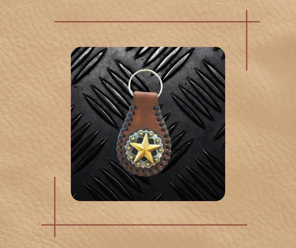 Lone star Leather Keychain