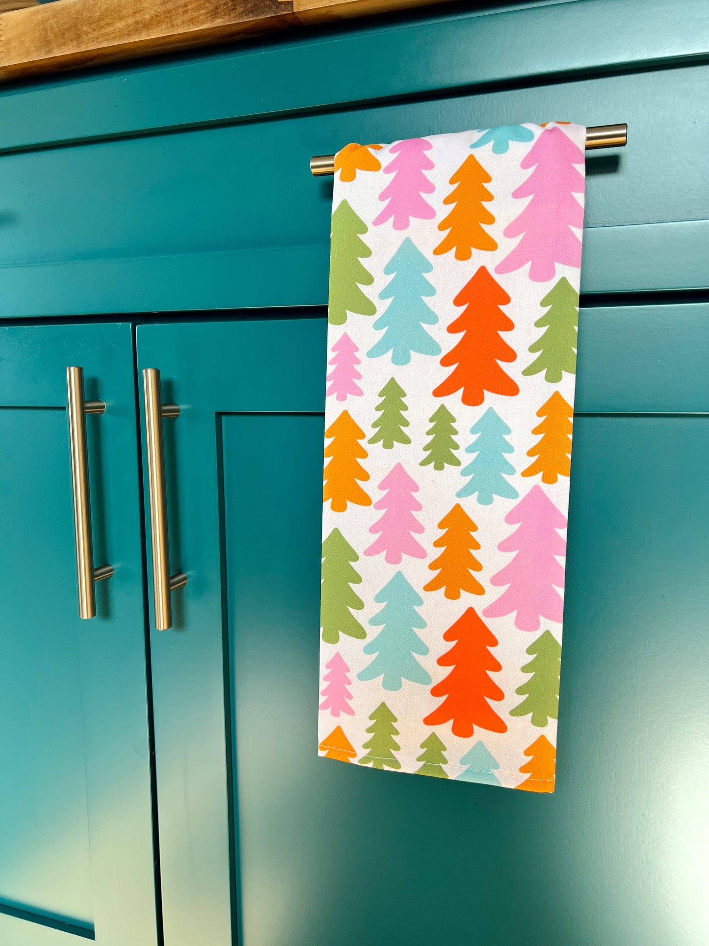 Cotton Tea Towel - Holiday Trees