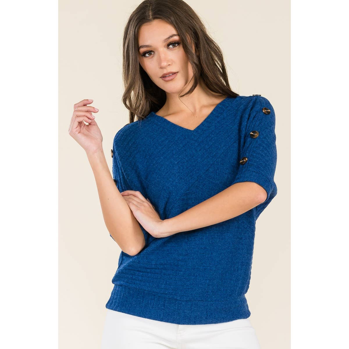 Veronica V-Neck Dolman Sweater in Peacock