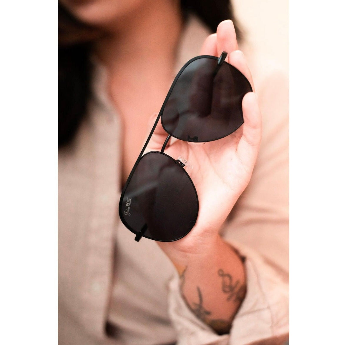 Black Aviator Sunglasses