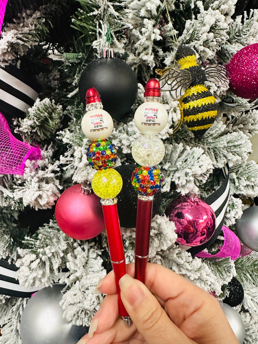 Merry Christmas you filthy animal Beaded Pen
