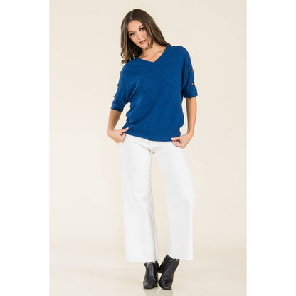 Veronica V-Neck Dolman Sweater in Peacock