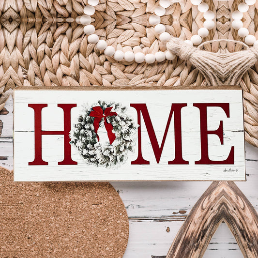 Christmas Wreath Wood Sign