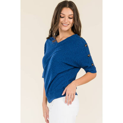 Veronica V-Neck Dolman Sweater in Peacock