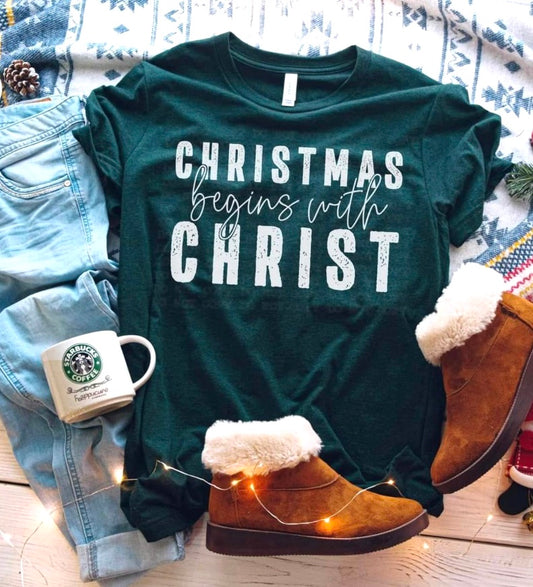 Christmas begins with Christ Tee