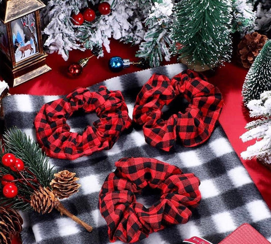 Red Buffalo Plaid Scrunchies